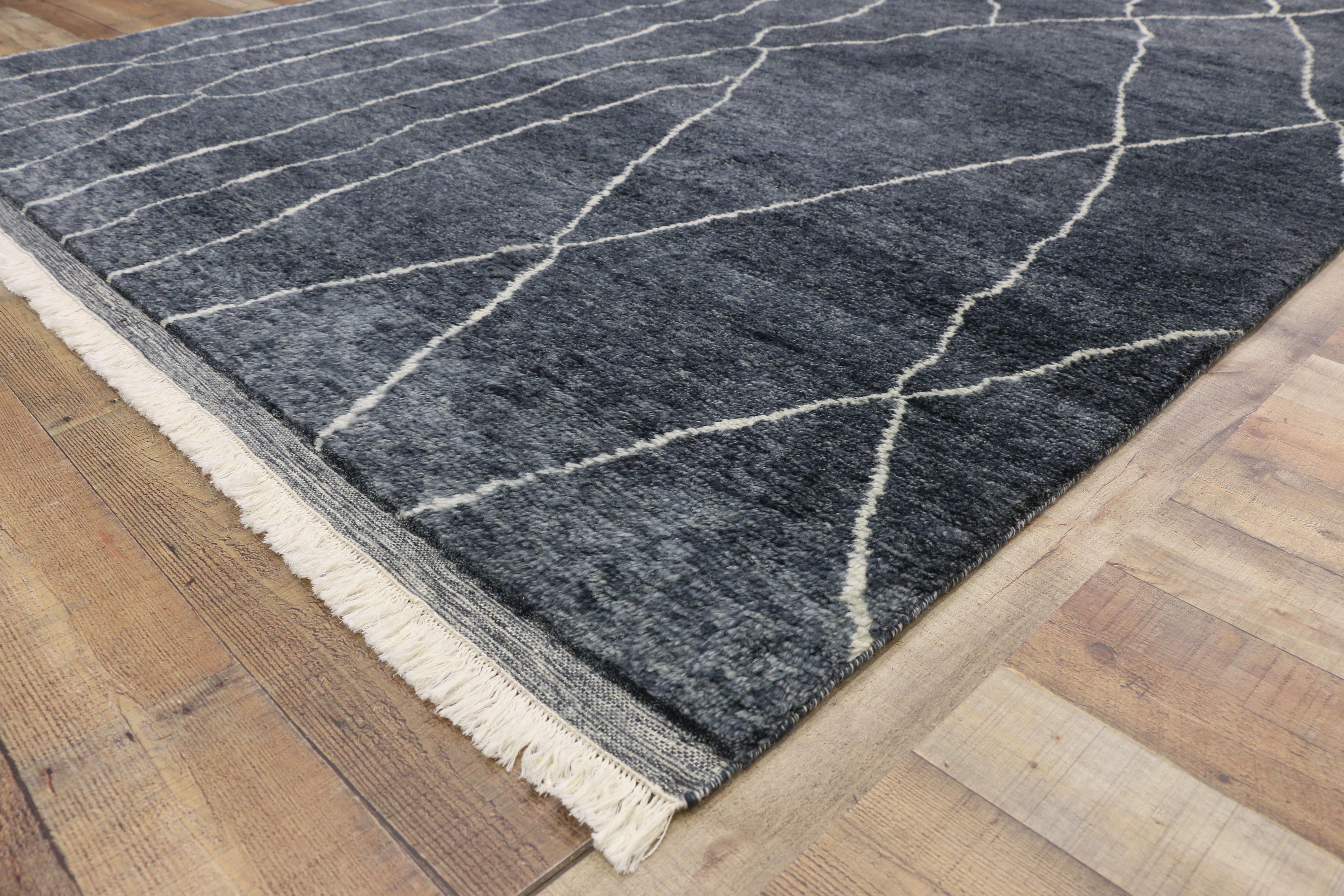 Contemporary Scandi Moroccan Area Rug with New Nordic and Luxe Sultry Style In New Condition In Dallas, TX