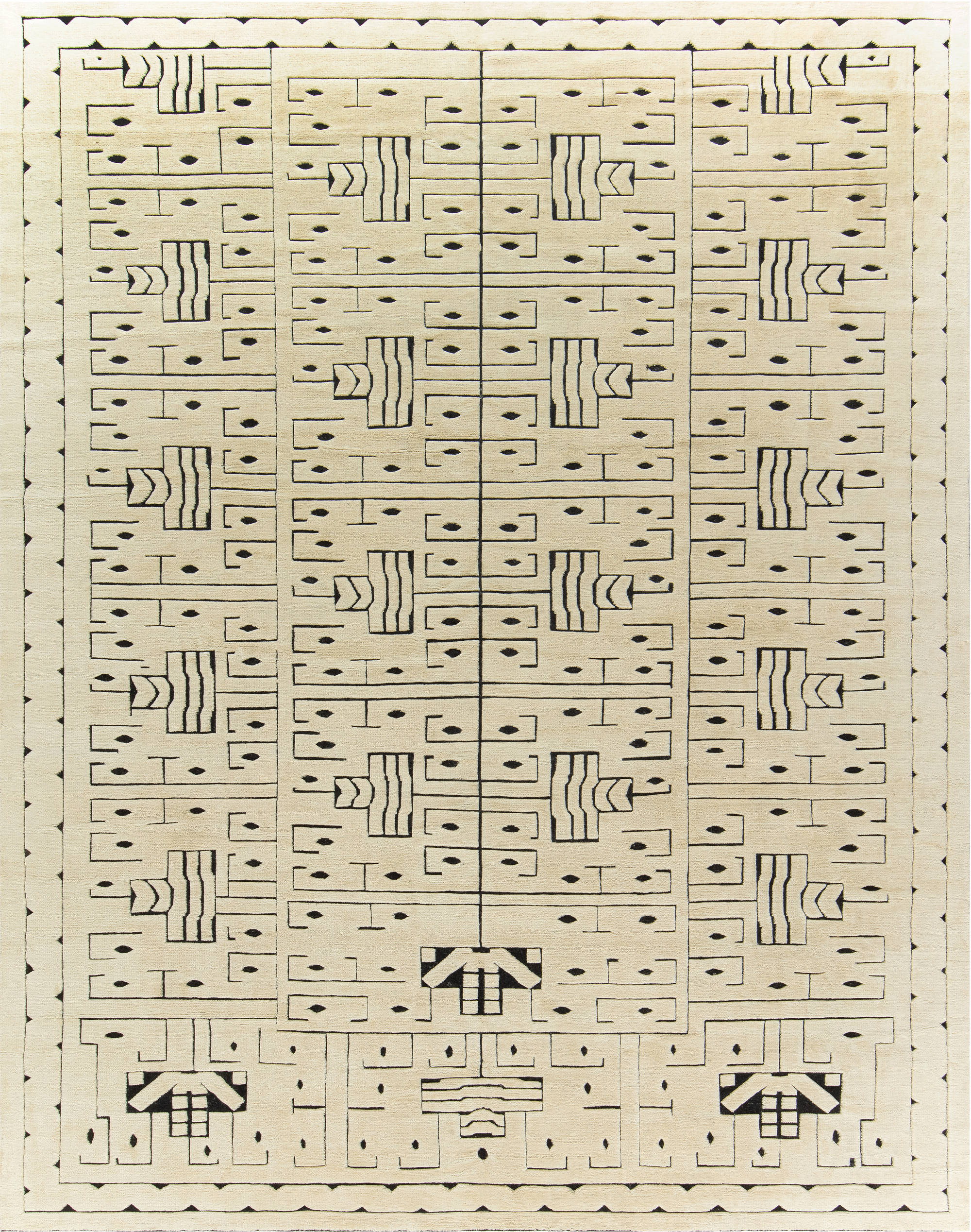 Moderner skandinavischer beiger Teppich „Skvattram“ von Doris Leslie Blau im Angebot