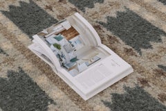 Contemporary Scandinavian Blue Taupe Wool Rug by Rug & Kilim, India