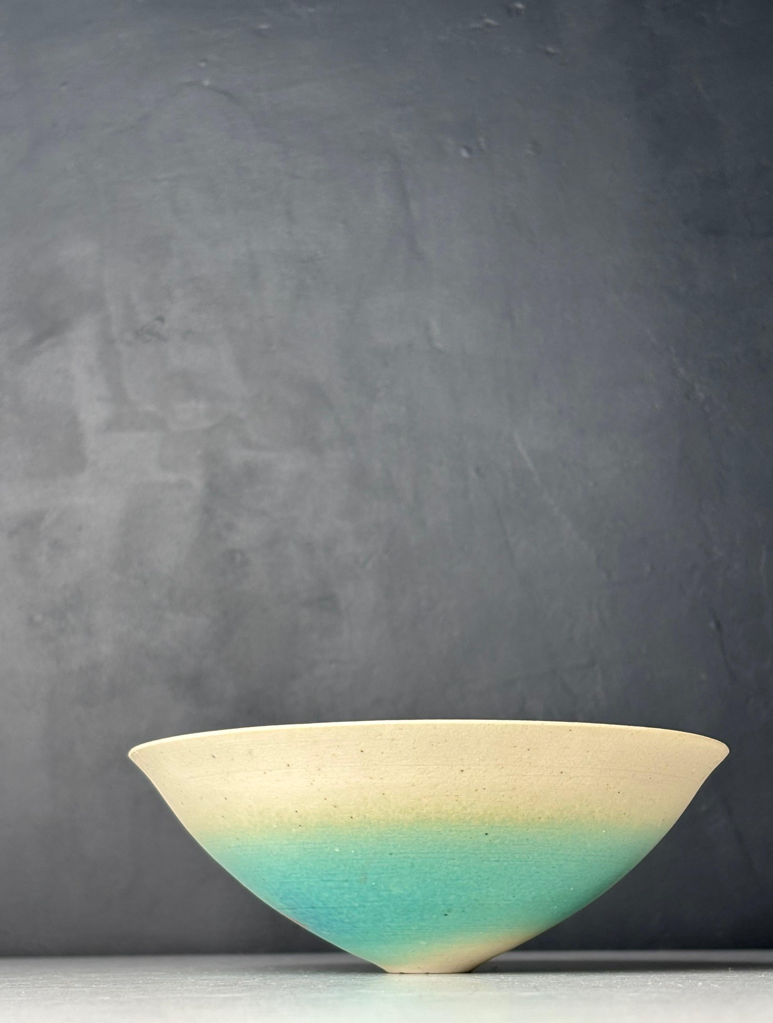 Scandinave moderne Bol scandinave contemporain en céramique Aqua Bowl en vente