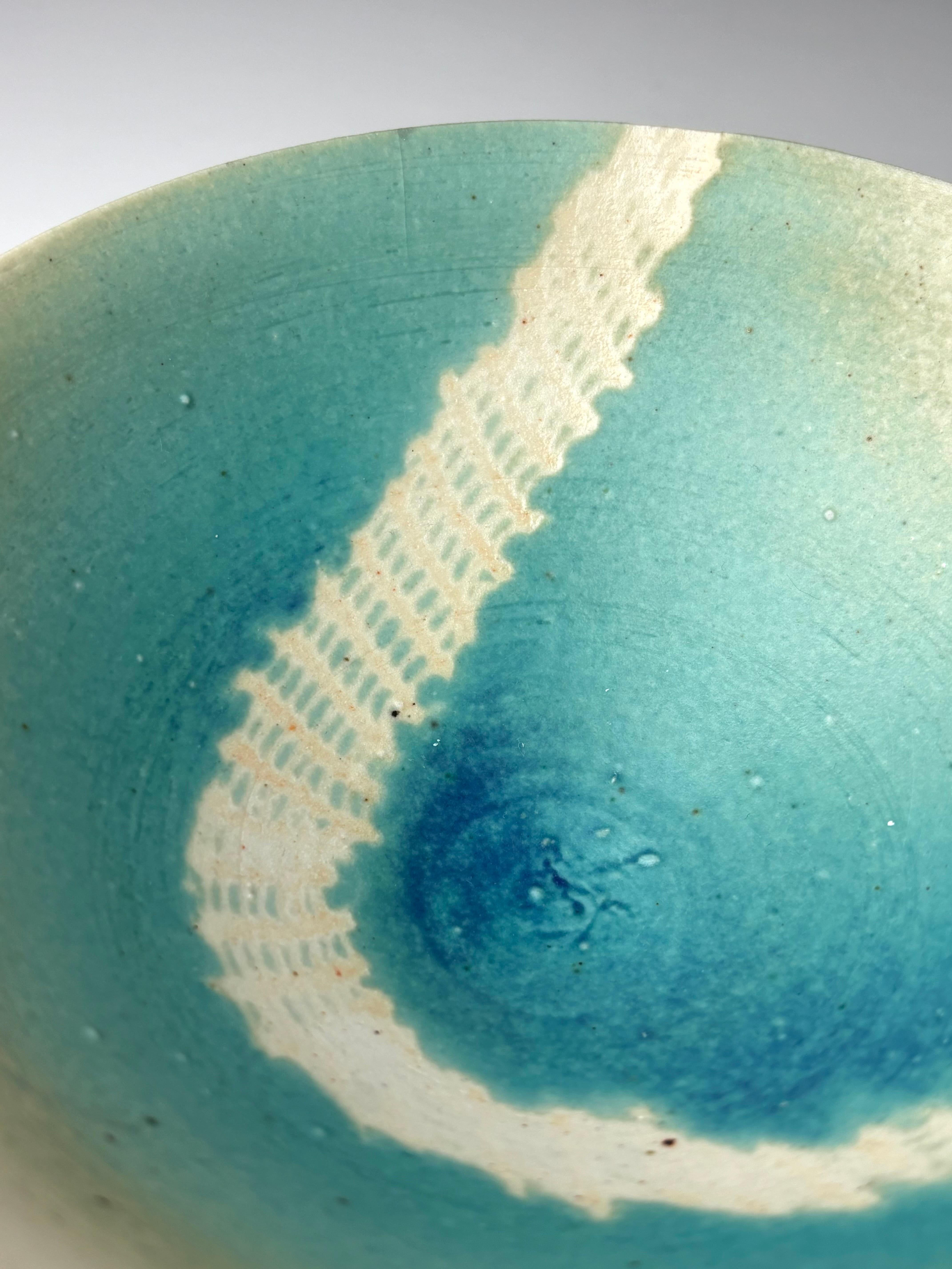XXIe siècle et contemporain Bol scandinave contemporain en céramique Aqua Bowl en vente