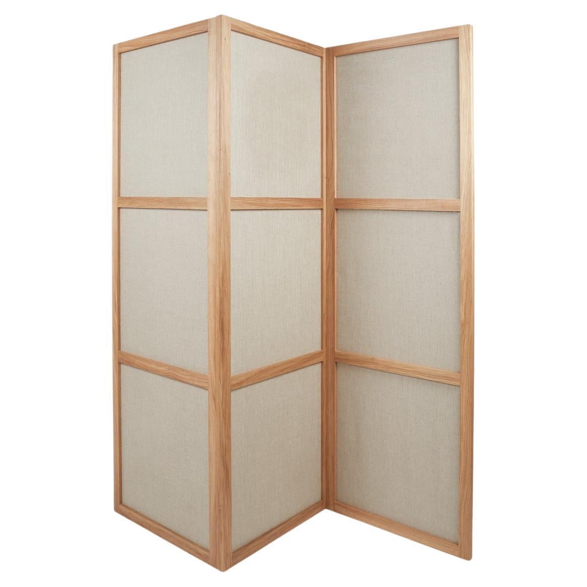 FRAMA Scandinavian Design Frame Room Divider Three Panels Wood and Fabric For Sale