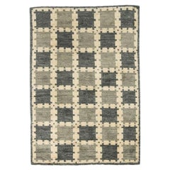 Zeitgenössischer handgeknüpfter Teppich aus Wolle in skandinavischem Design von Doris Leslie Blau