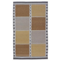 Contemporary Scandinavian Flat Weave Rug in Modern Swedish Design Yellow