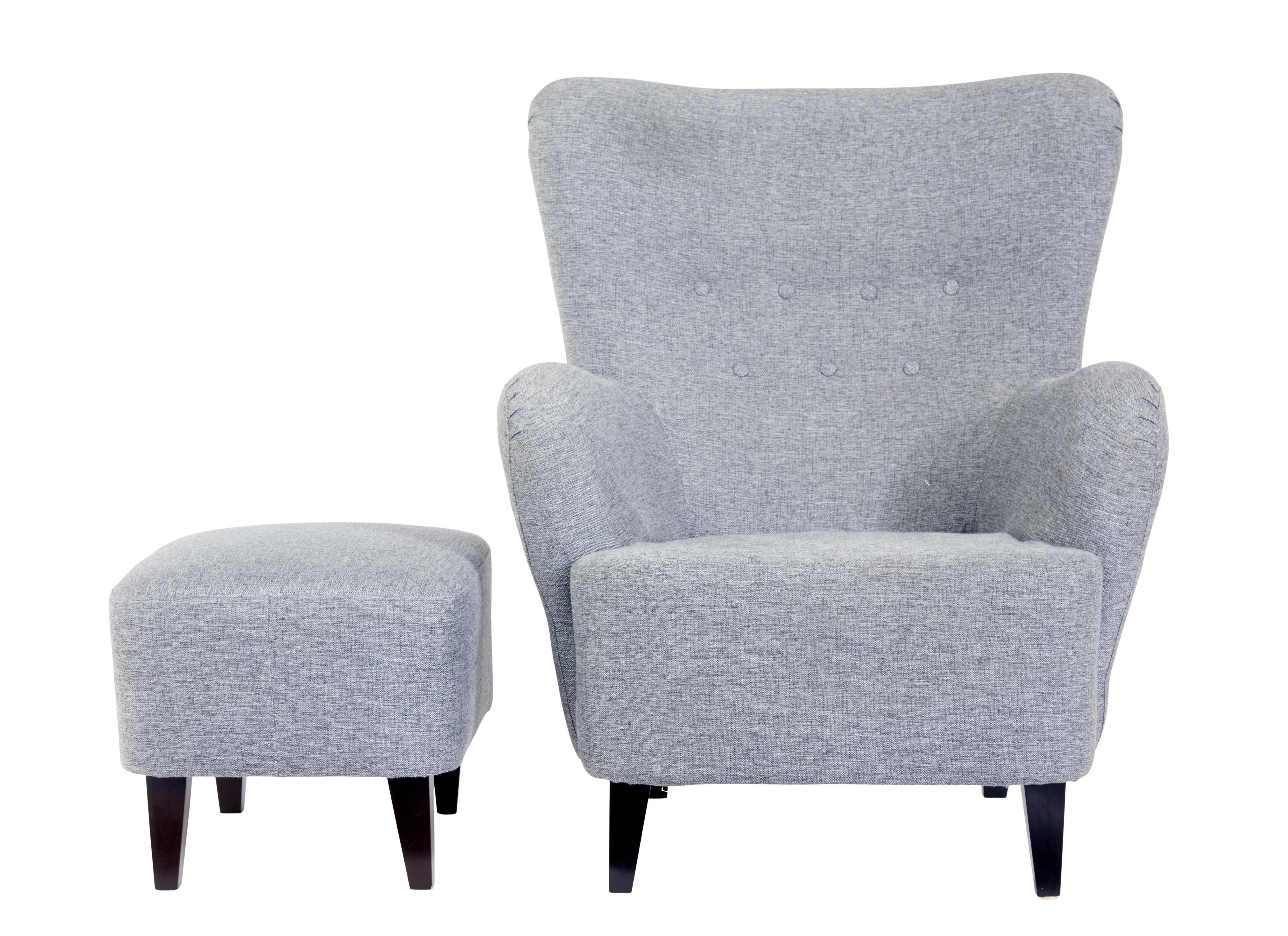 Modern Contemporary Scandinavian grace armchair with stool For Sale