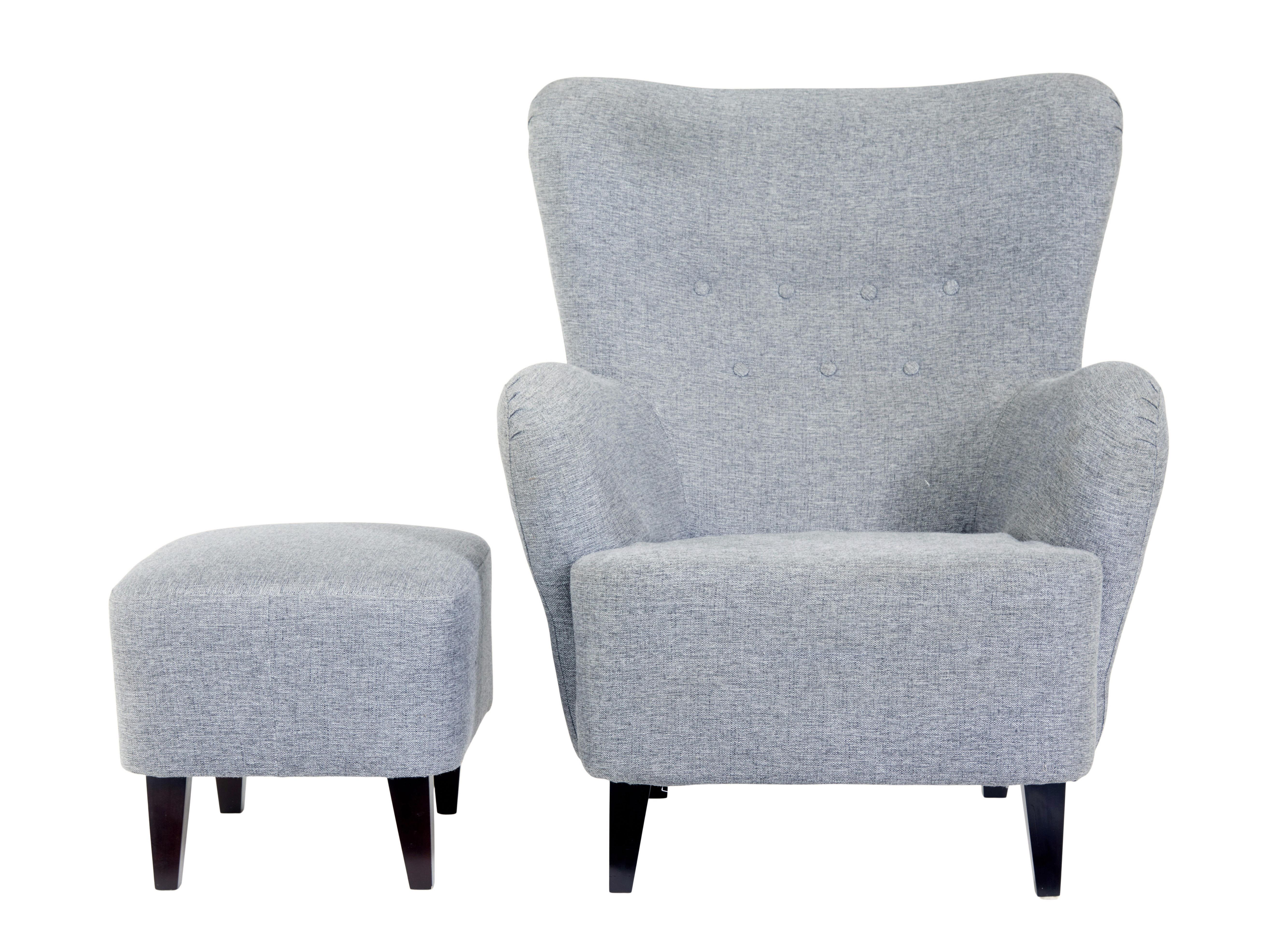 Sillón de gracia escandinavo contemporáneo con taburete Moderno en venta
