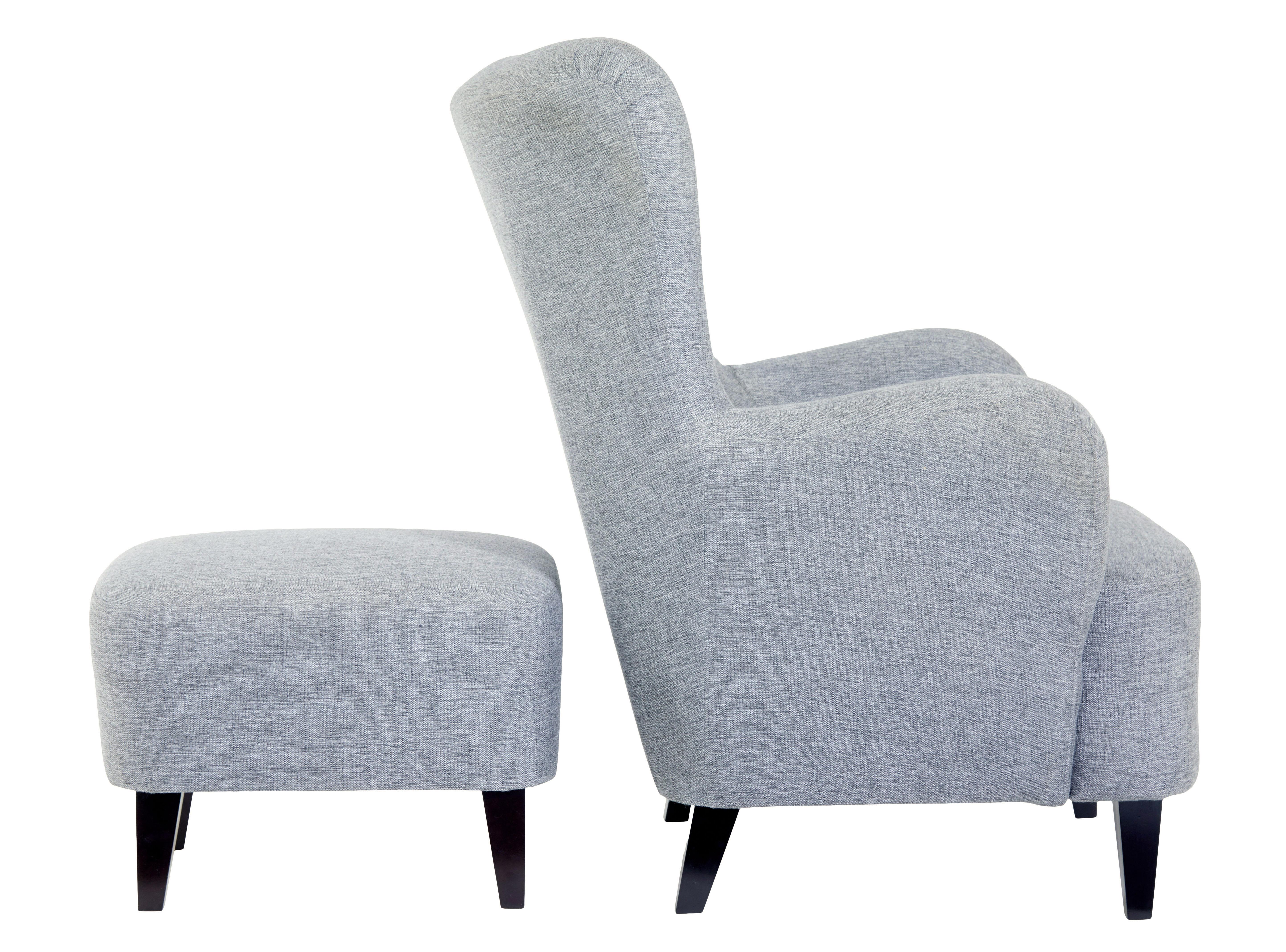 Sillón de gracia escandinavo contemporáneo con taburete Sueco en venta