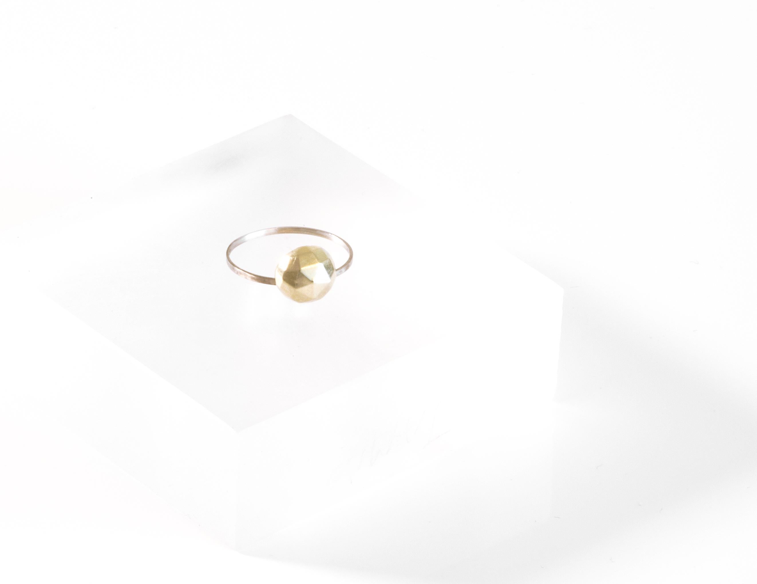 Women's Contemporary Scandinavian Heidi Sand 14 Karat Gold Ring For Sale