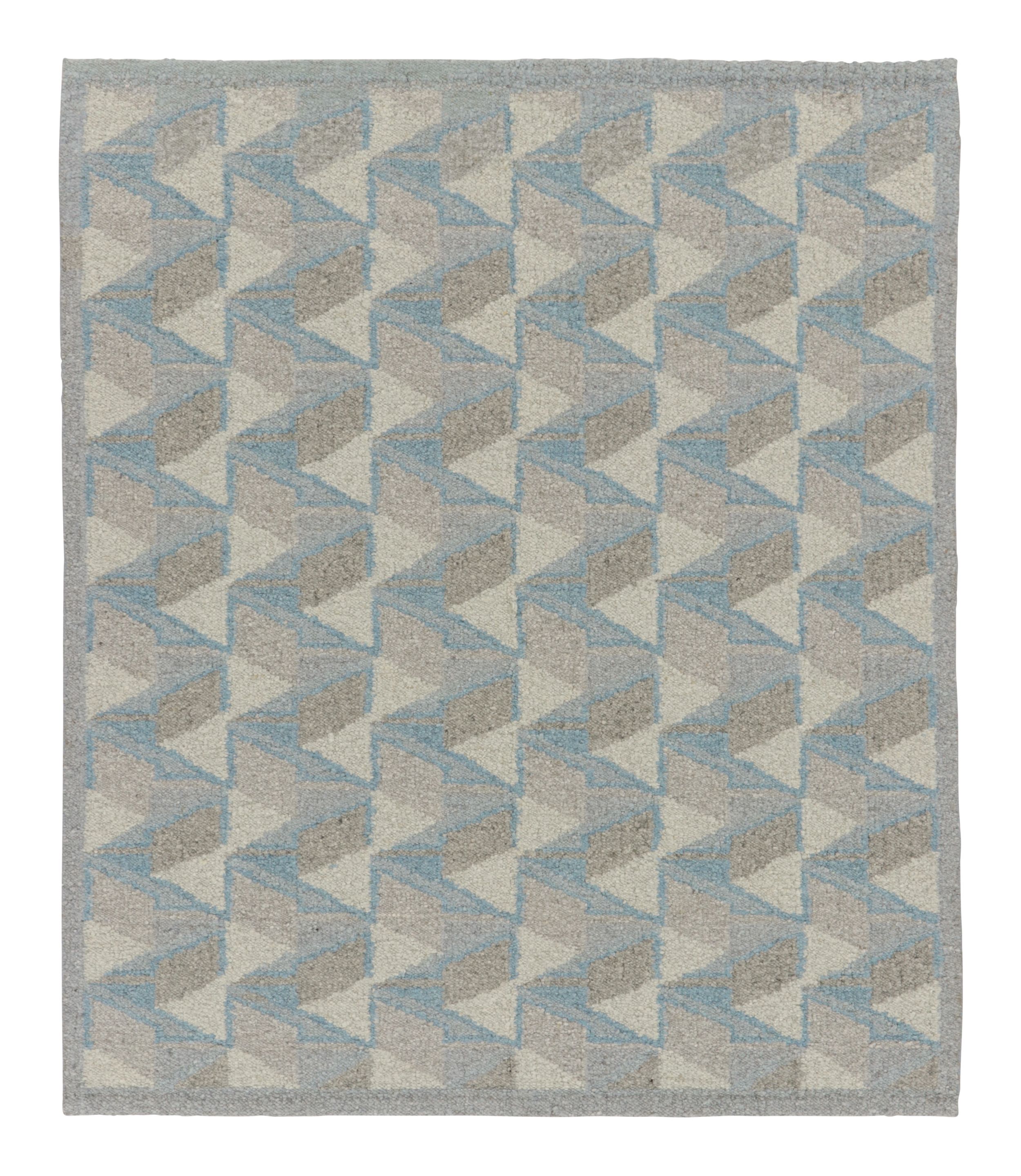 Contemporary Scandinavian Style Geometric Wool Rug by Rug & Kilim, India