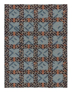 Contemporary Scandinavian Style Nordic Grid Wool Rug by Rug & Kilim, India