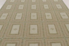 Alfombra geométrica de estilo escandinavo contemporáneo con diseño en paneles, de Rug & Kilim, India