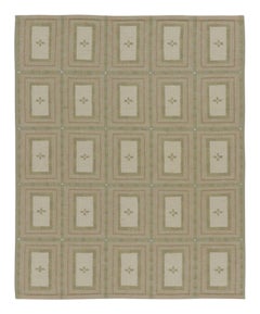 Alfombra geométrica de estilo escandinavo contemporáneo con diseño en paneles, de Rug & Kilim, India