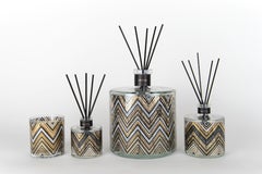 Contemporary Scented Candle Decorated with 24-Karat Gold Handmade in Italy