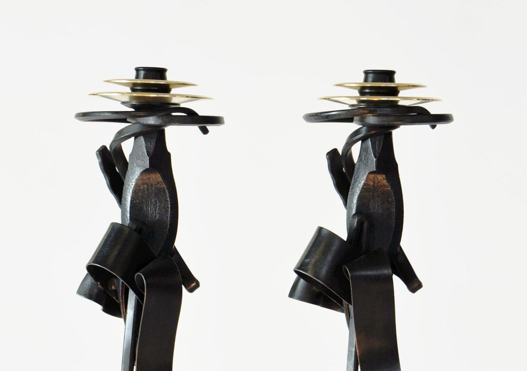 Scepter candleholder (pair) are forged and fabricated steel candleholders by metal artist Albert Paley.

Albert Paley (born 1944) is an American modernist metal sculptor. Initially starting out as a jeweler, Paley has become one of the most