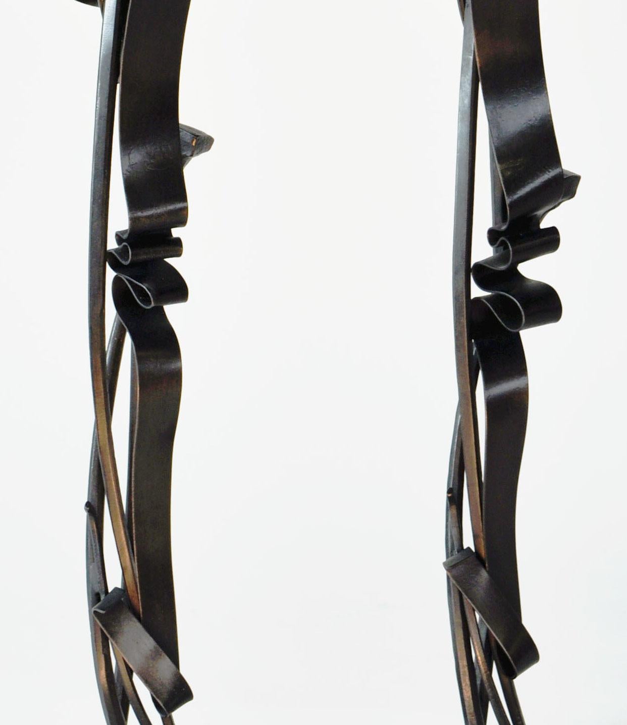 American Contemporary Scepter Candleholder (pair) in Blackened Steel   