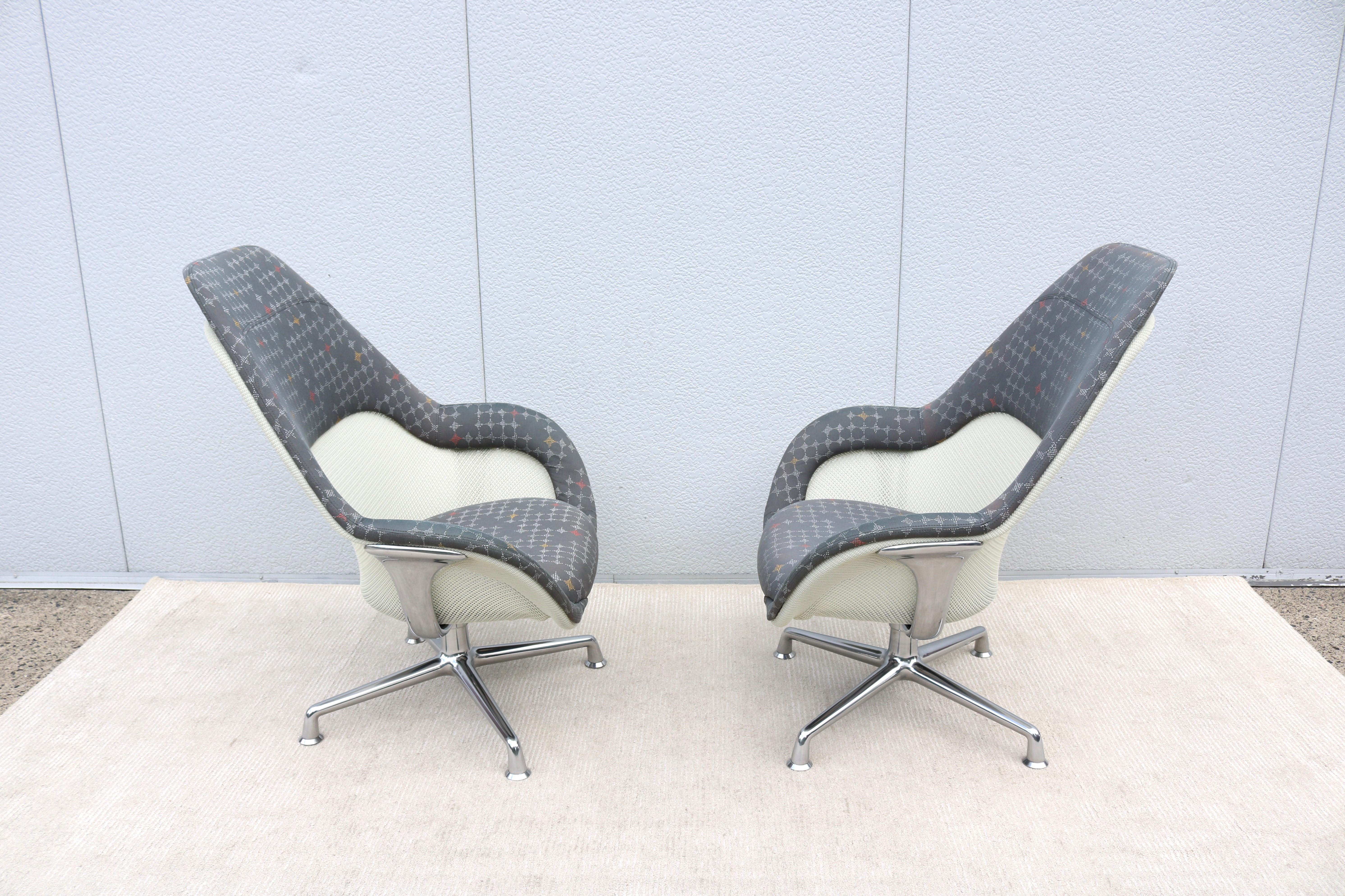 Contemporary Scott Wilson für Coalesse SW_1 Grauer Hochlehner-Lounge-Drehstuhl im Angebot 3
