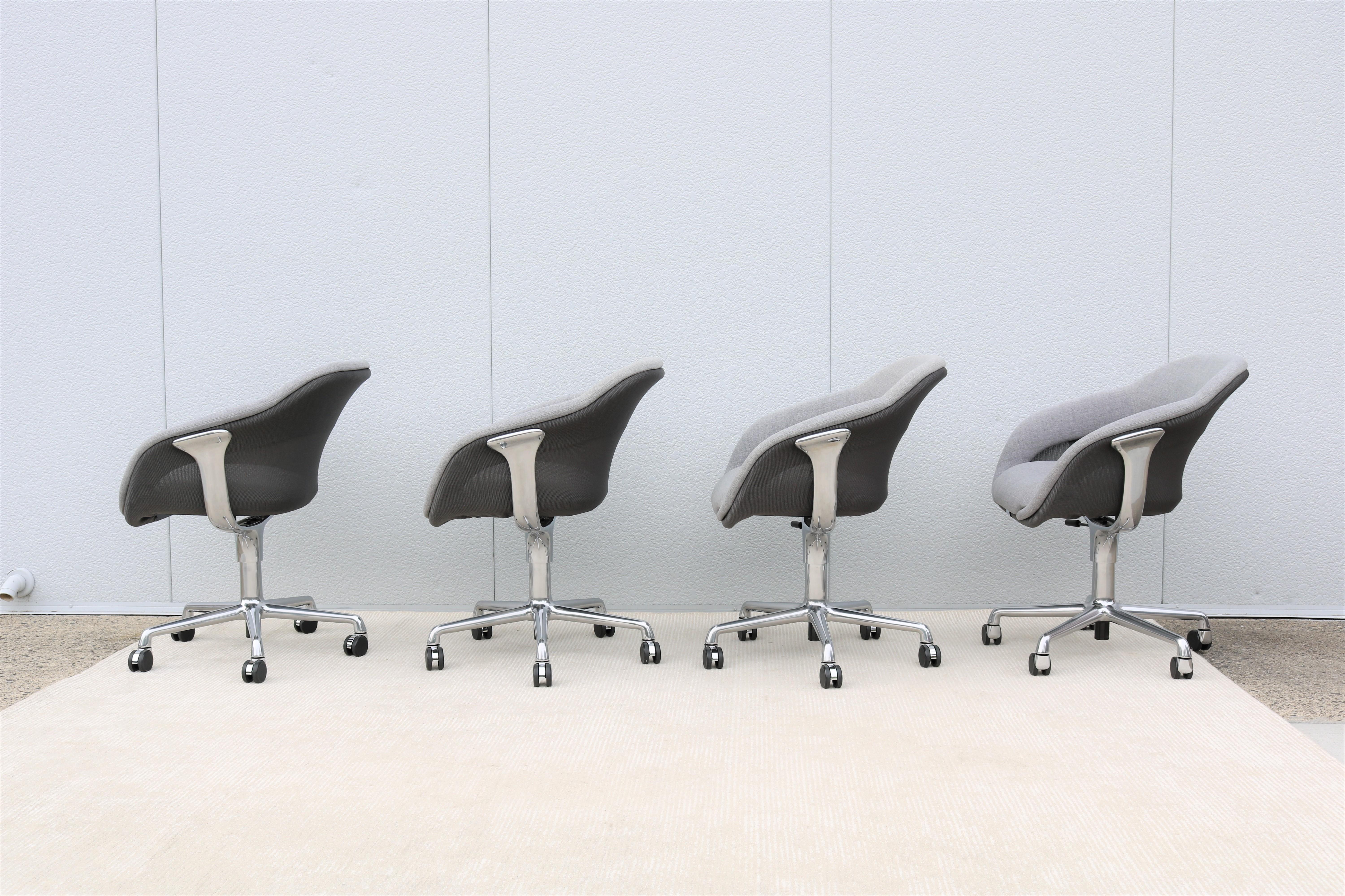 Contemporary Scott Wilson for Coalesse SW_1 Swivel Conference Chairs, Set of 4 For Sale 1