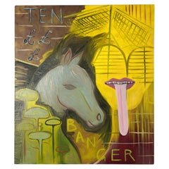 Pittura ad olio figurativa scozzese contemporanea, tela Club Culture, 2025