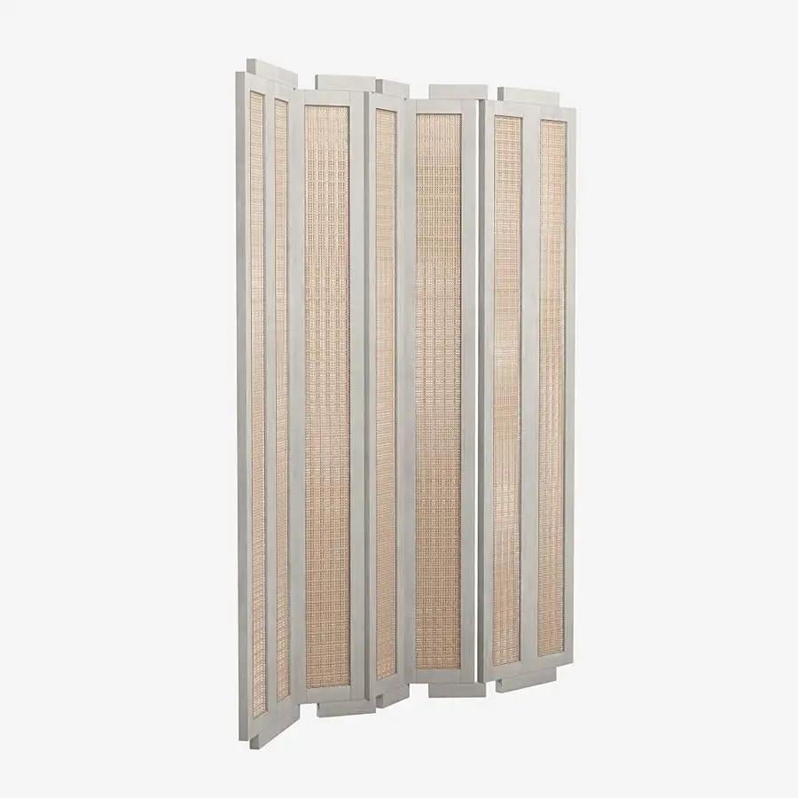 'Henley Street' Screen by Man of Parts
Signed by Yabu Pushelberg 

Solid oak and woven cane 

Wood finishes available: 
- Black pepper
- Mist
- Ivory
- Nude Whiskey

Dimensions:
- H. 210 x L. 183 x D. 4 cm 


Model shown: Ivory Oak and Woven