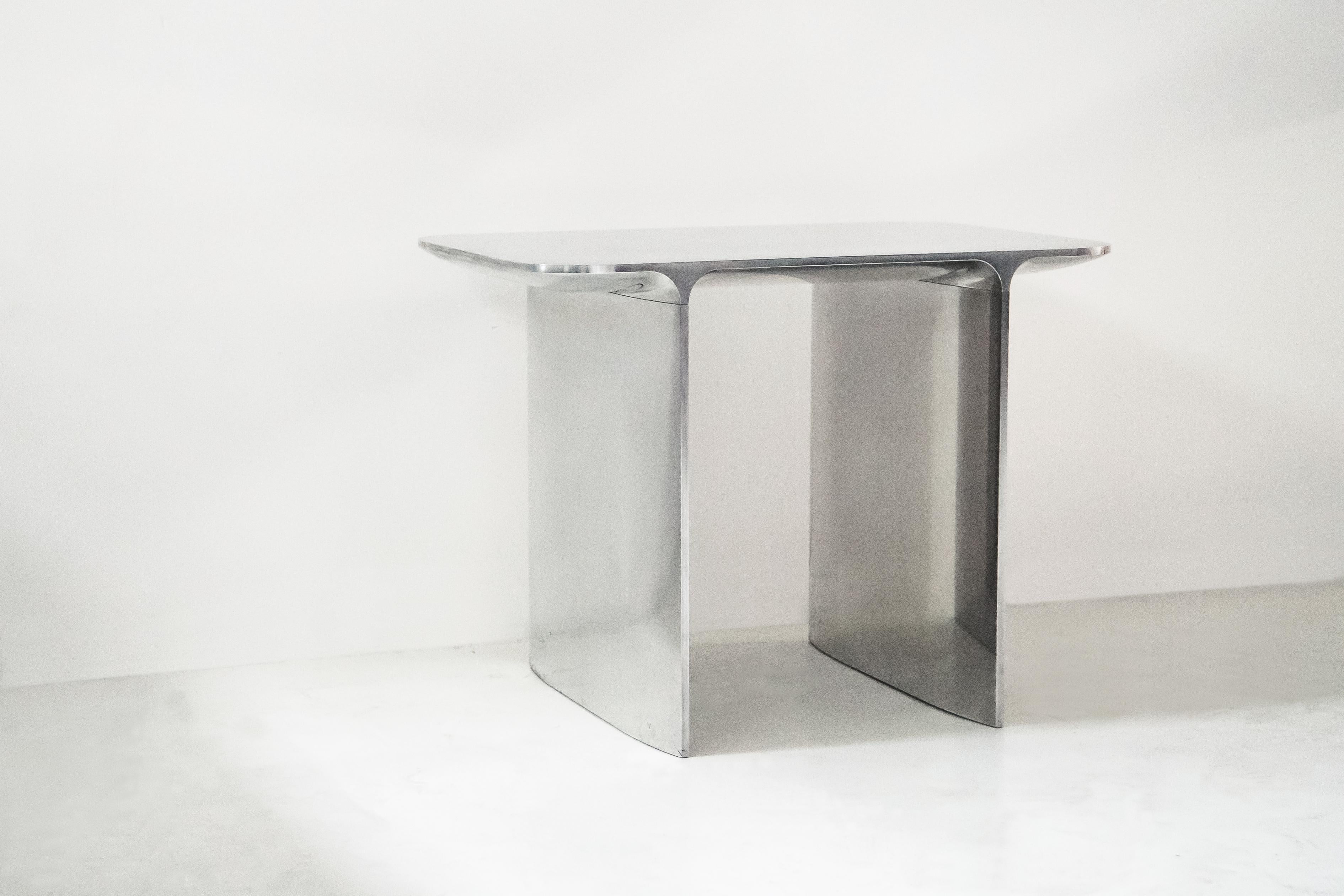 Hand-Crafted Contemporary sculpted Aluminium Shave stool For Sale
