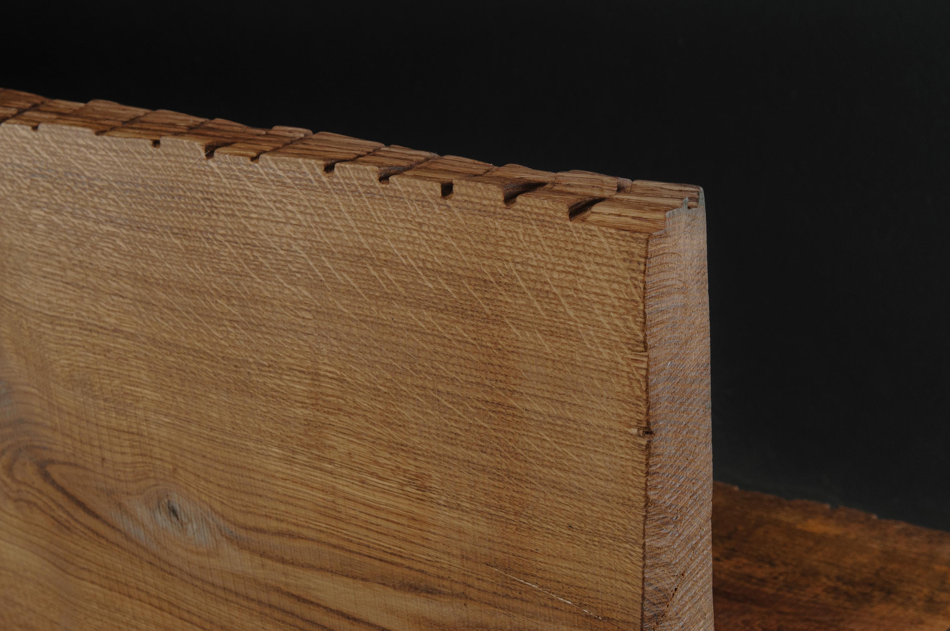 Contemporary Sculpted Bench with Backrest N1 by Soha Concept, Solid Oak For Sale 12