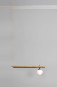 Contemporary Sculpted Brass Pendant, Satellite 1 by Paul Matter