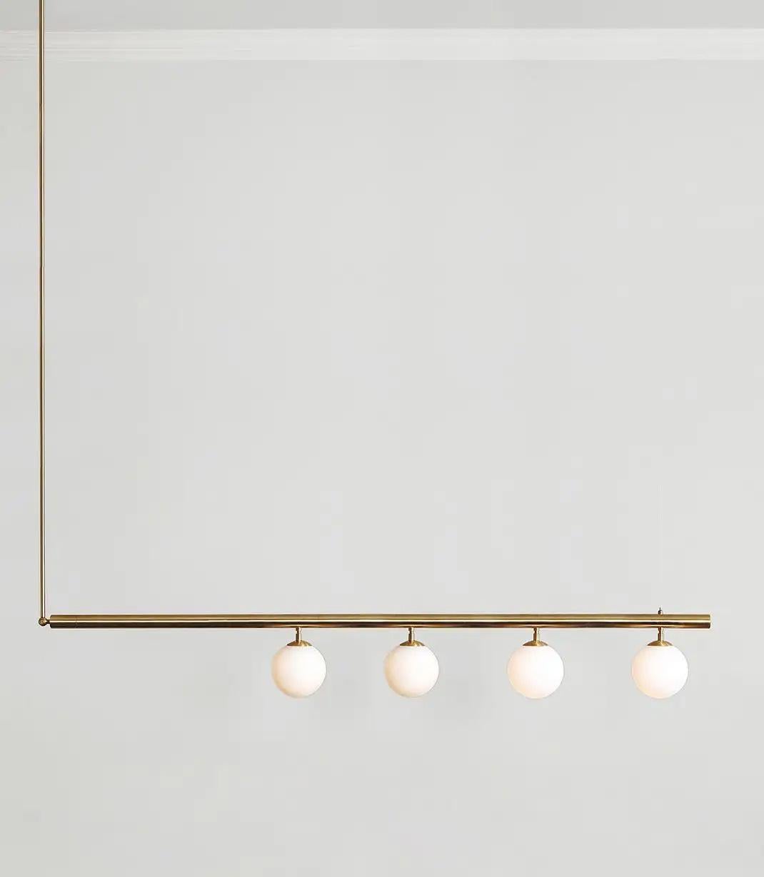Contemporary Sculpted Brass Pendant, Satellite 4 by Paul Matter

Satellite is inspired by the conceptual and minimalist movement of the 1960s and 1970s. These light sculptures are fundamentally geometric and architectonic.
They rely on the cube as