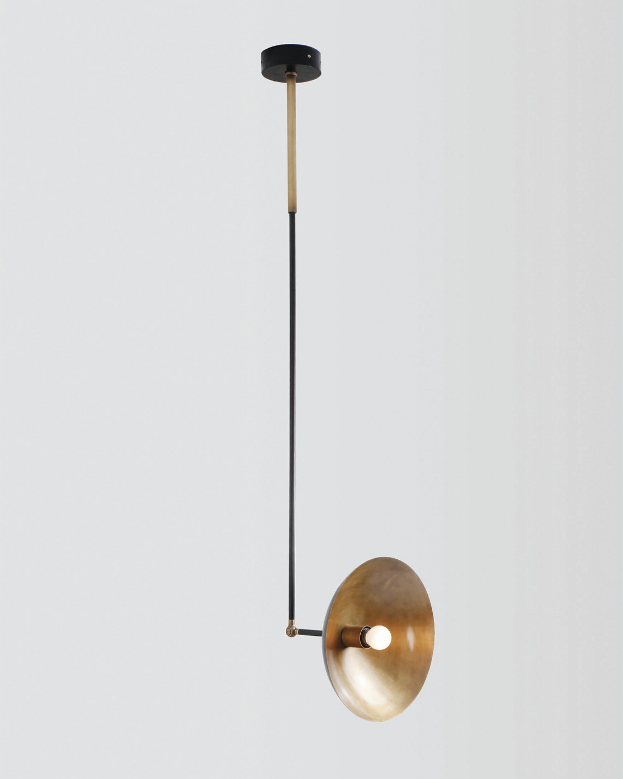 Post-Modern Contemporary Sculpted Brass Pendant, Tango One Dome by Paul Matter For Sale
