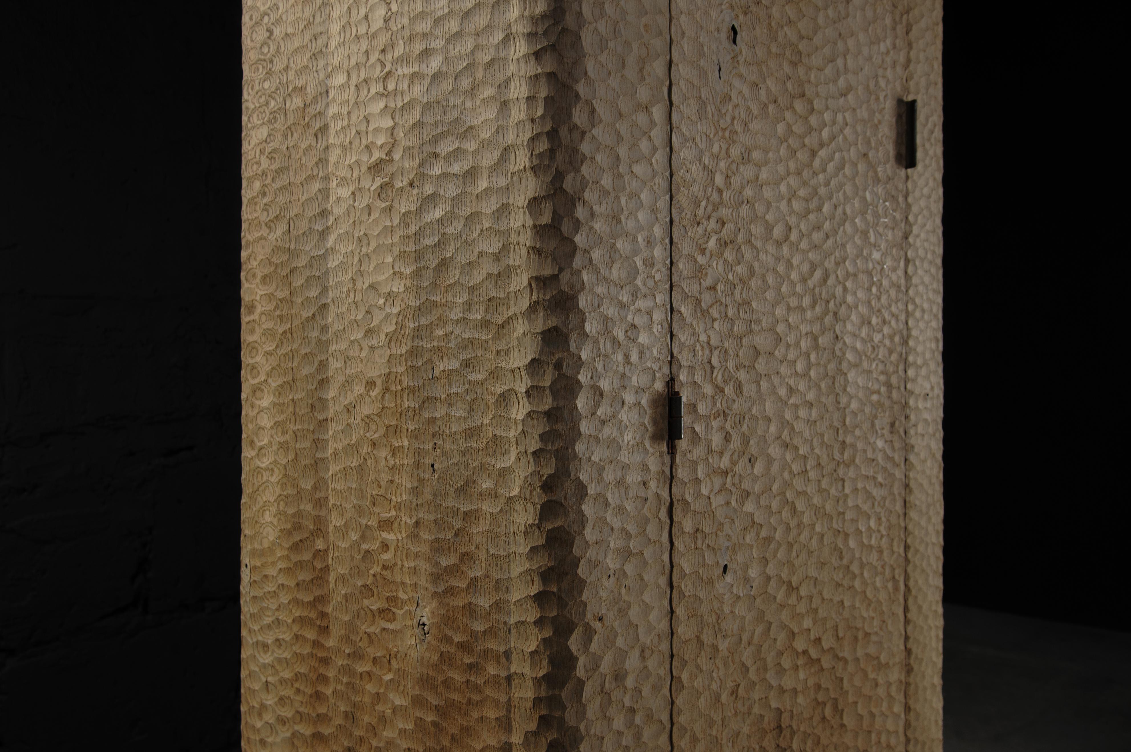 Russian Contemporary Sculpted Cabinet / Wardrobe in Solid Light Oak For Sale