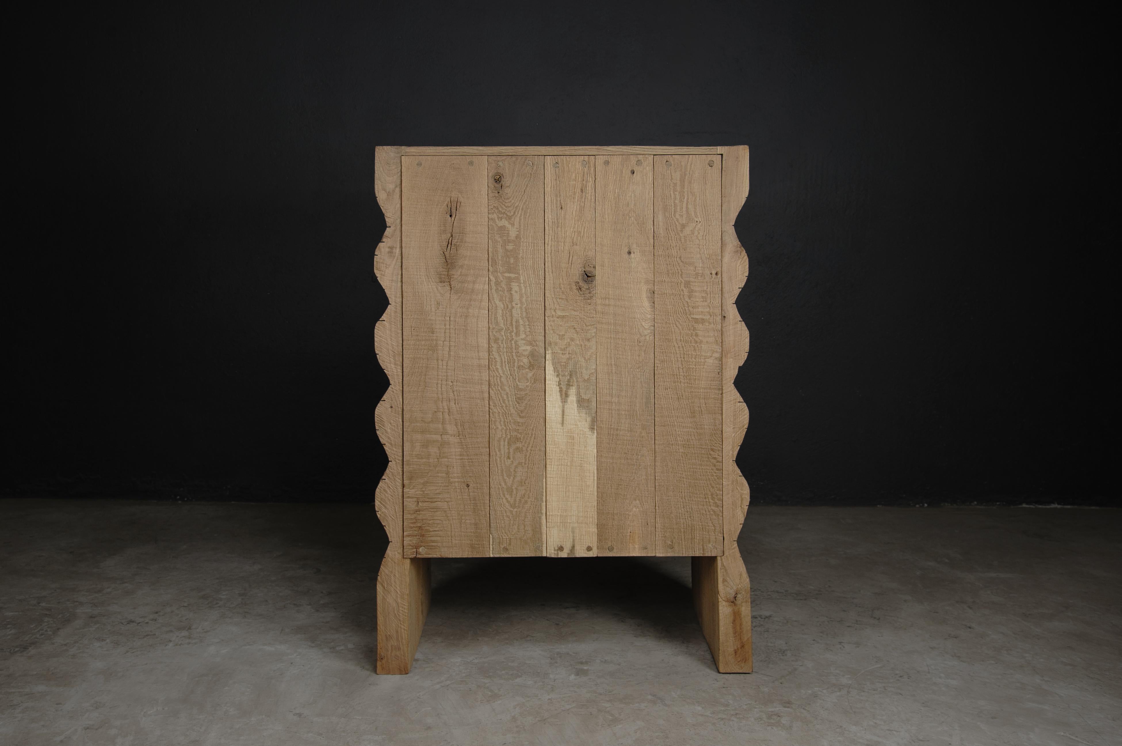 Contemporary Sculpted Chest of Drawers by Soha Concept, Solid Oak For Sale 11