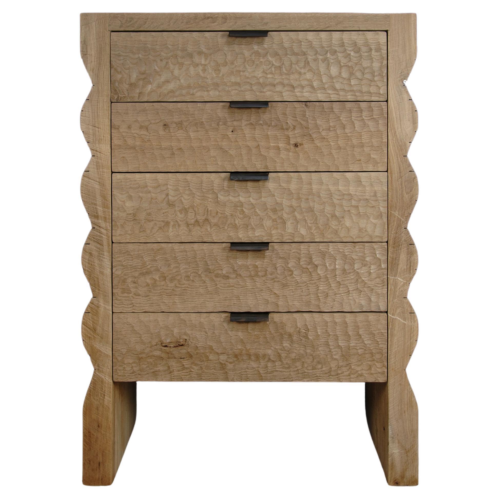 Contemporary Sculpted Chest of Drawers by Soha Concept, Solid Oak