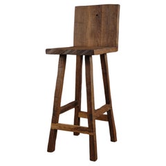 Contemporary Sculpted Counter Stool in Solid Oak Wood by Soha