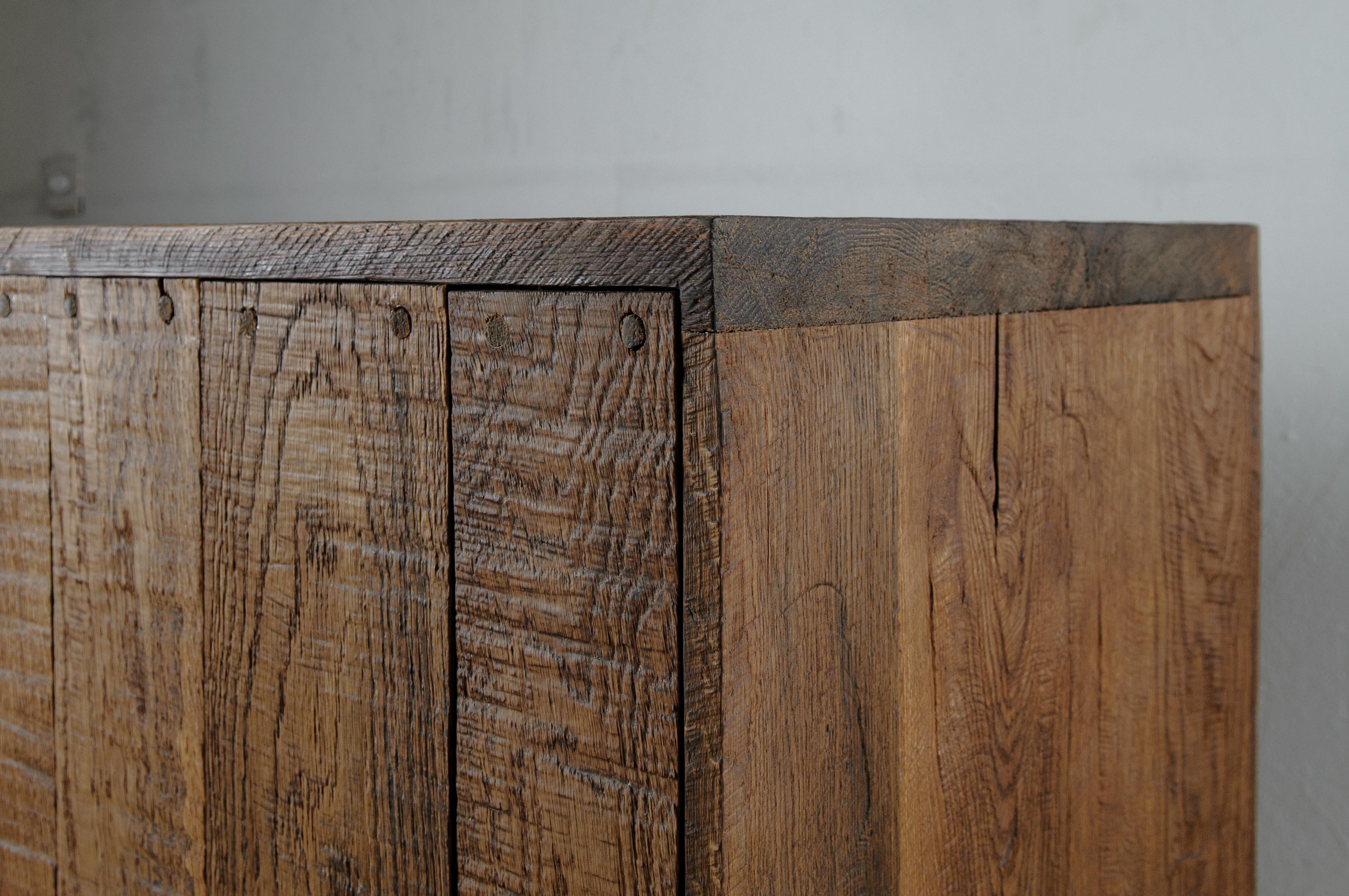 Contemporary Sculpted Sideboard in Solid Oak and Linseed Oil For Sale 5