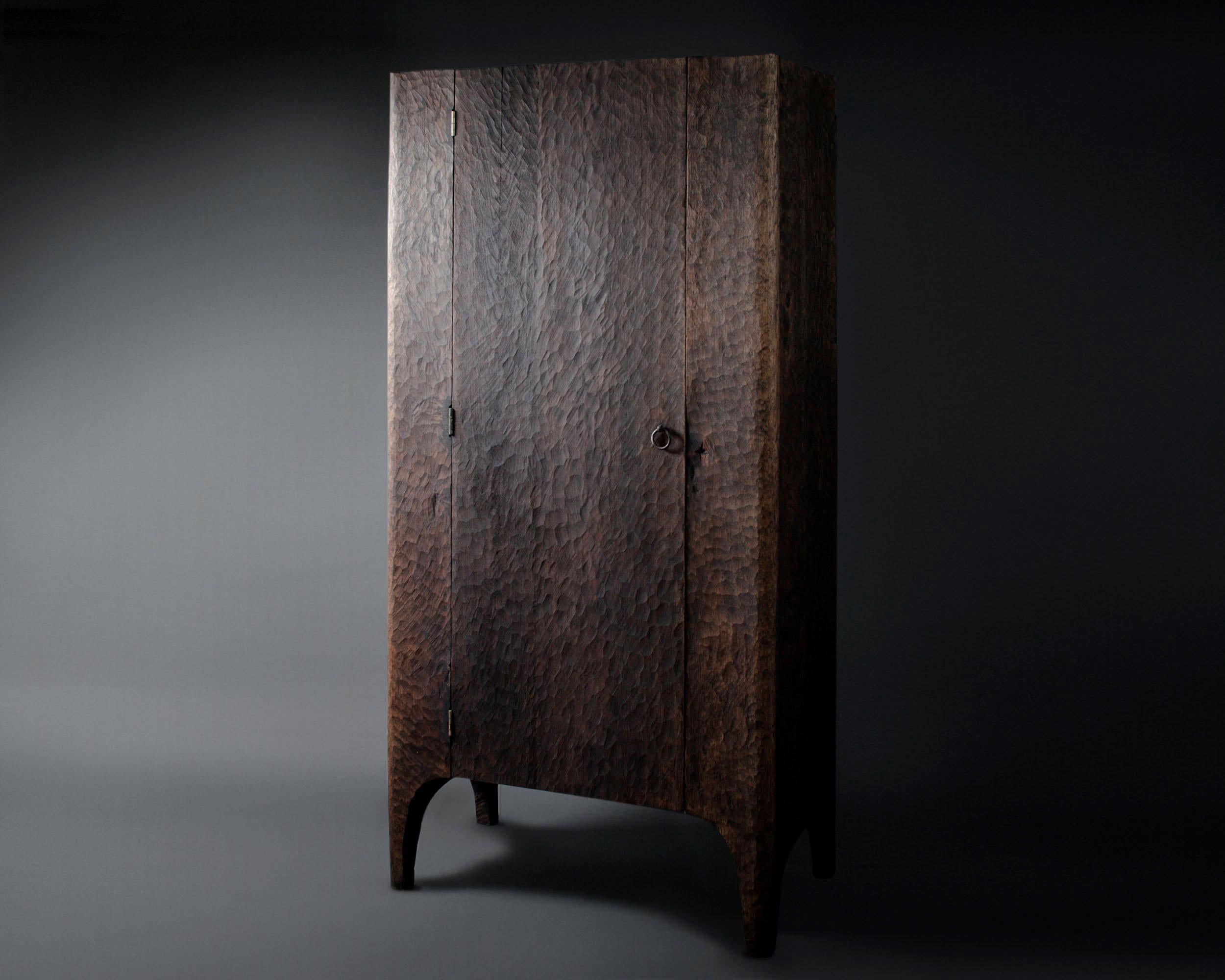 Russian Contemporary Sculpted Wardrobe/Cupboard in Solid Oak For Sale