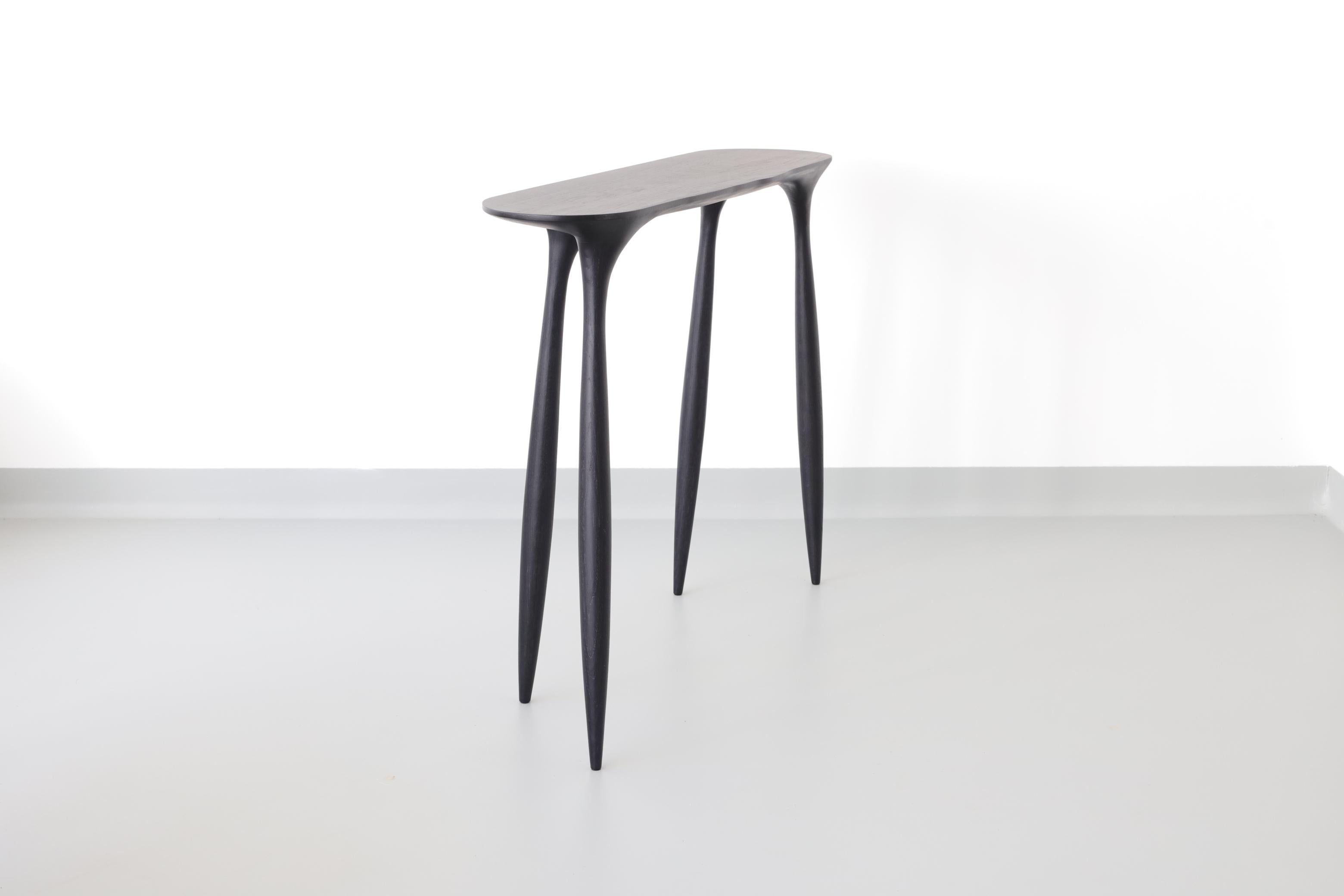 Fait main Console contemporaine en bois sculpté BTRFL Black Console en vente
