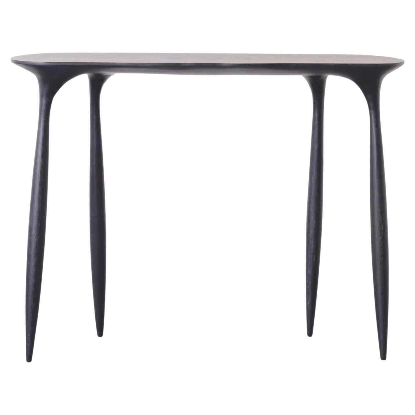Zeitgenössische Holzskulptur BTRFL Schwarze Konsole