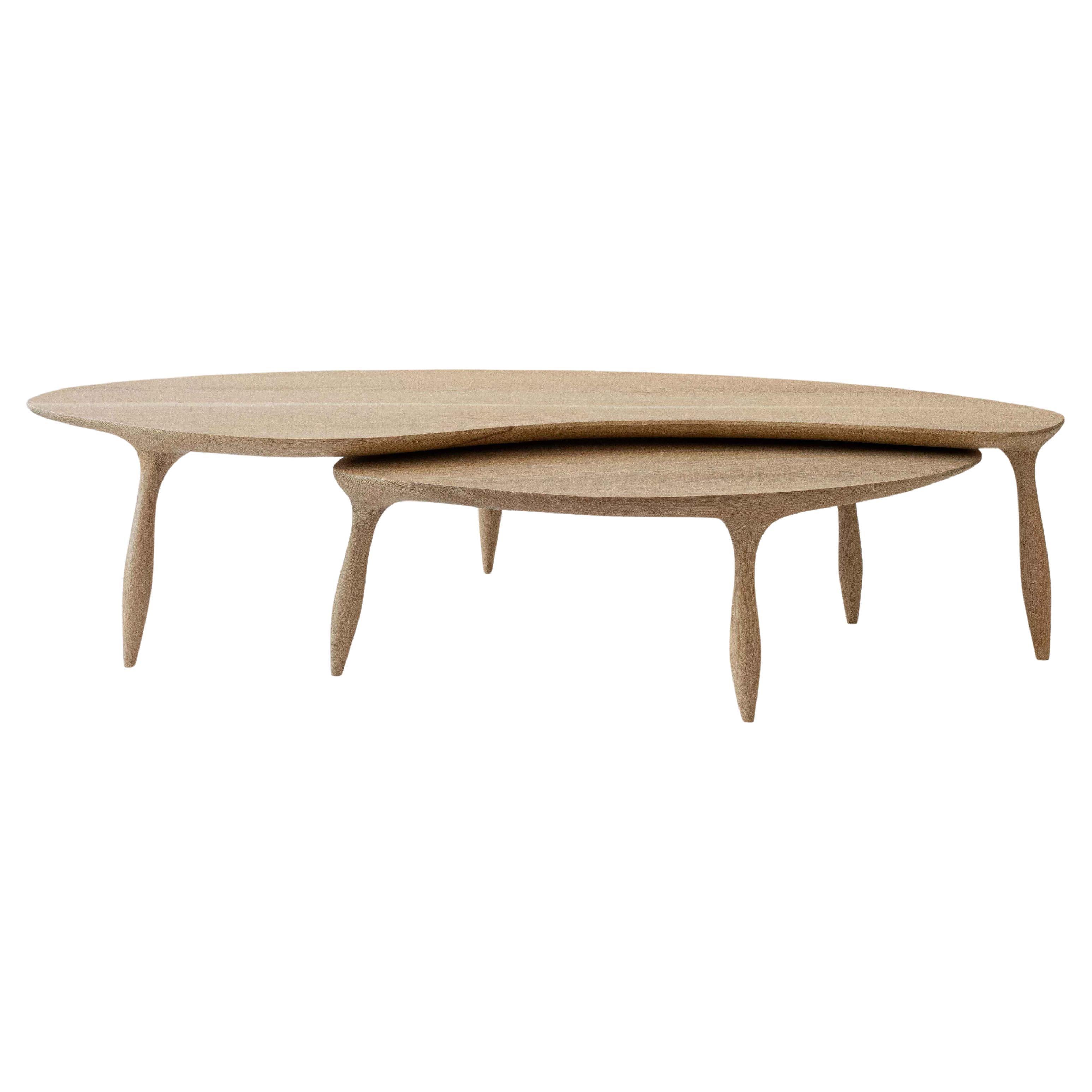 Contemporary Holzskulptur BTRFL duo Couchtisch