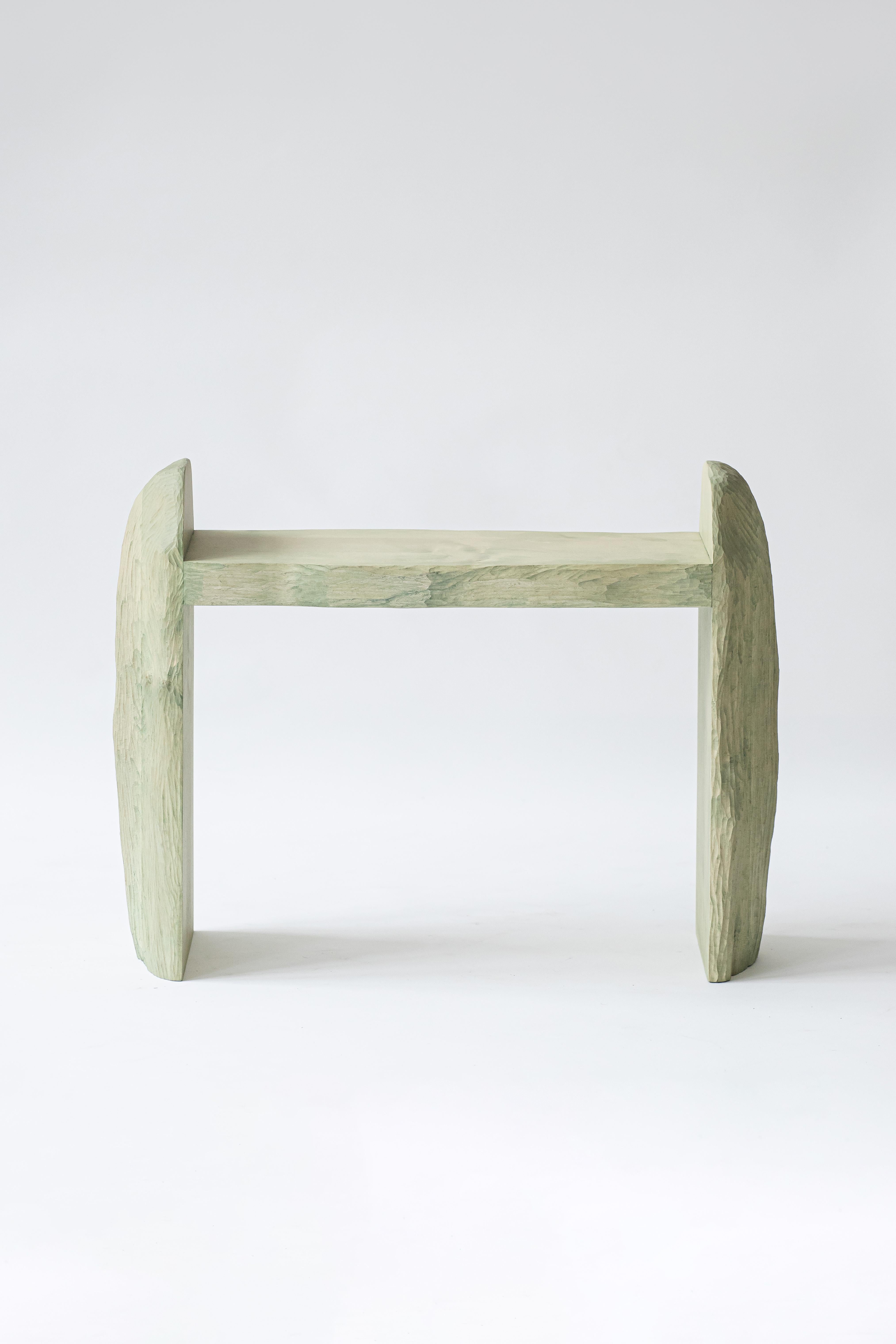 Hand-Crafted Contemporary sculpted wood dyed INTUITIVE ARCHAISME bench by Cedric Breisacher For Sale