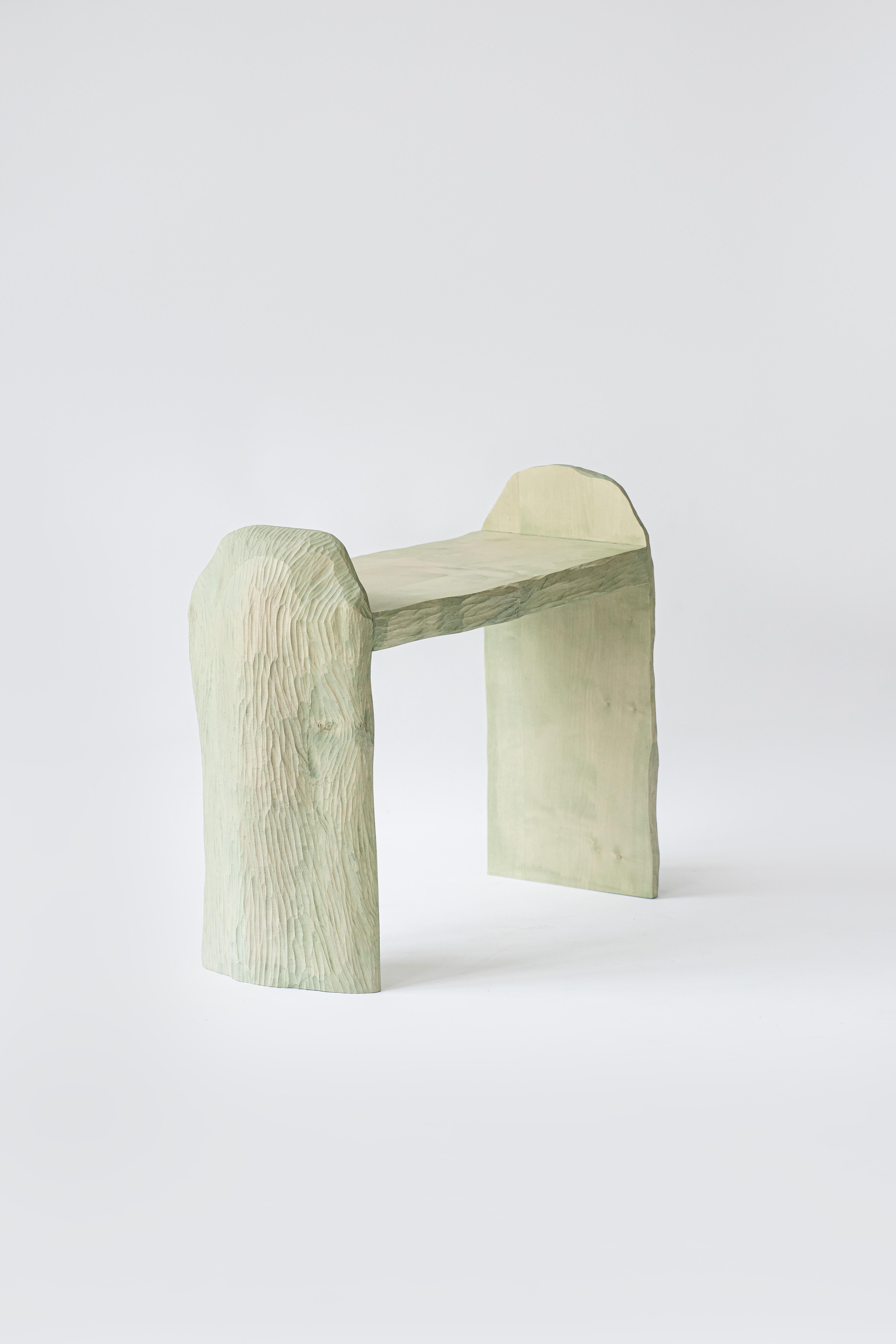 Wood Contemporary sculpted wood dyed INTUITIVE ARCHAISME bench by Cedric Breisacher For Sale
