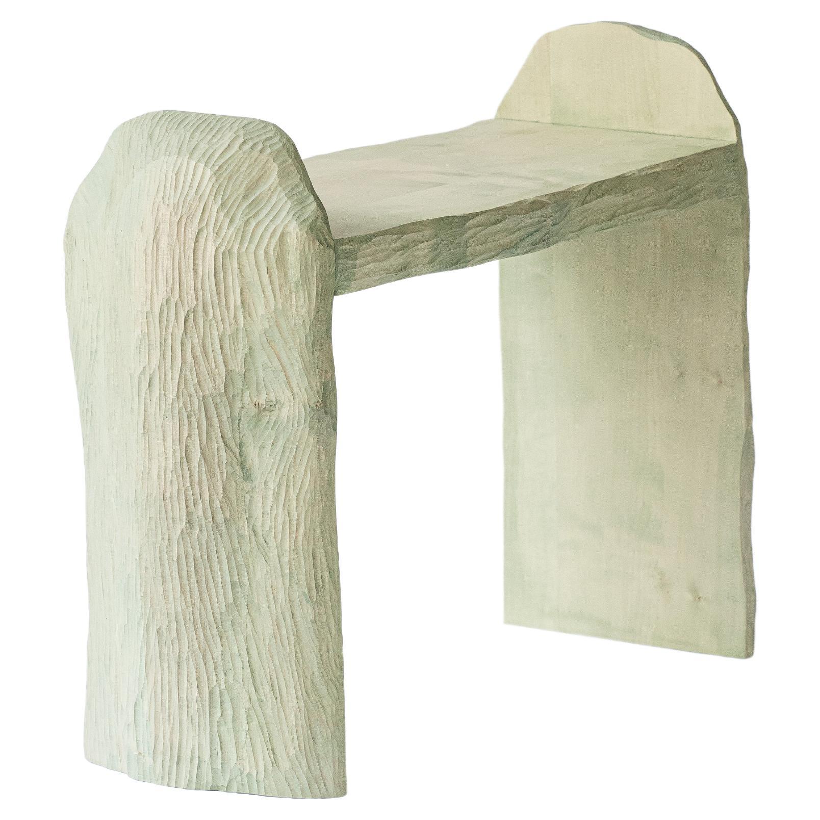 Contemporary sculpted wood dyed INTUITIVE ARCHAISME bench by Cedric Breisacher For Sale