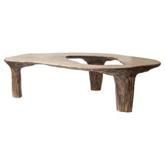 Zeitgenössische Holzskulptur INTUITIVE ARCHAISME, Runder Couchtisch