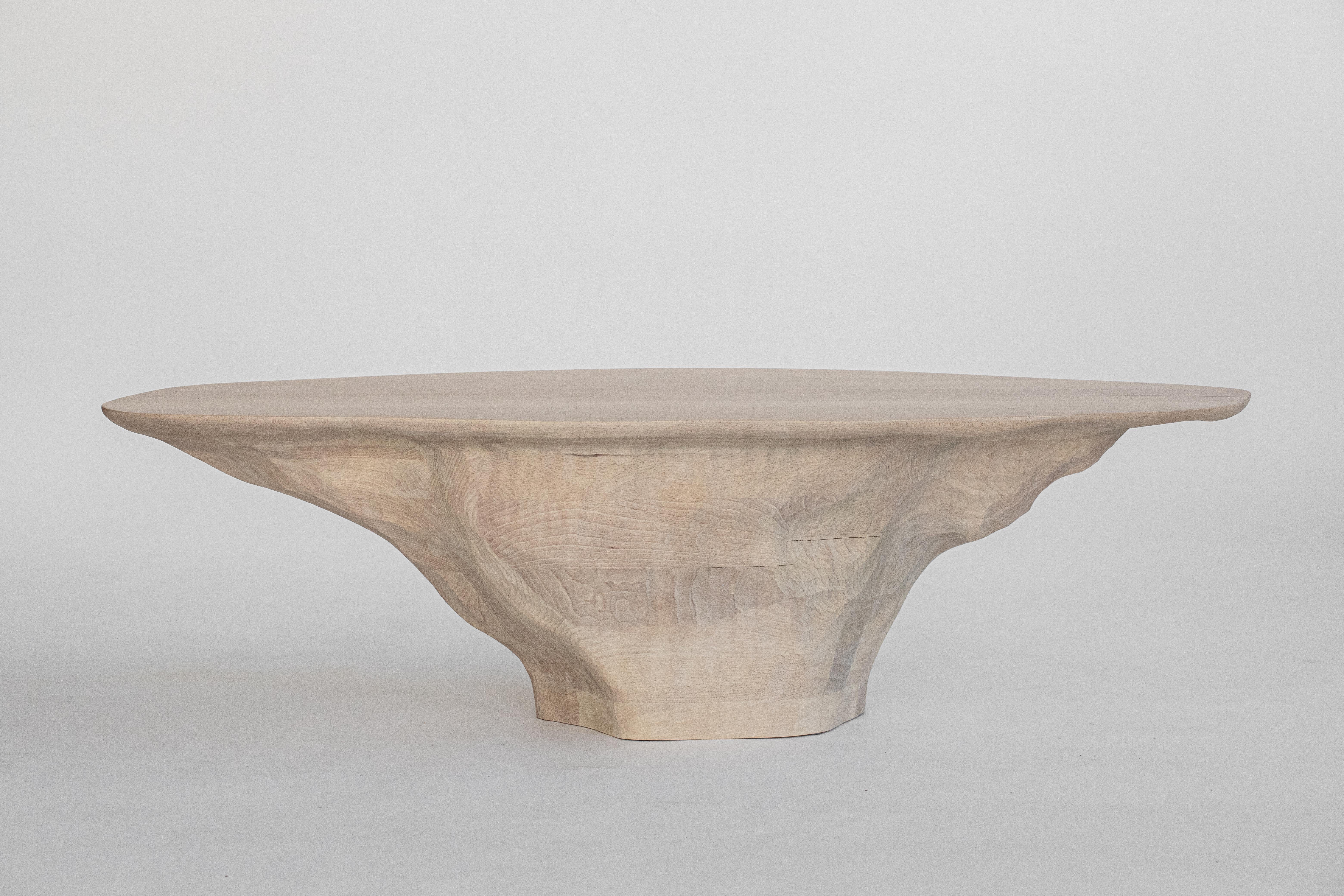 Wood Contemporary sculpted wood INTUITIVE ARCHAISME, A massive coffee table For Sale