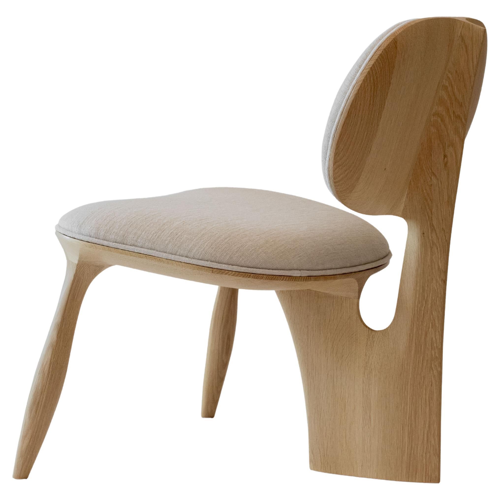 Contemporary sculpted wood Mobula Arm Chair