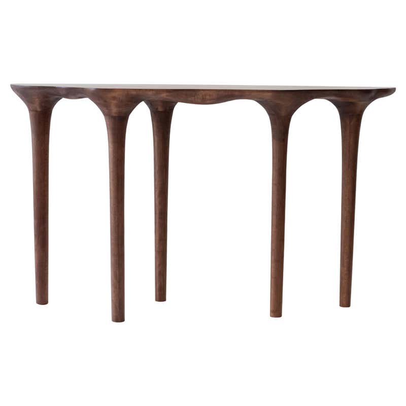 Natural Wood Beam Console Table Short Length 71