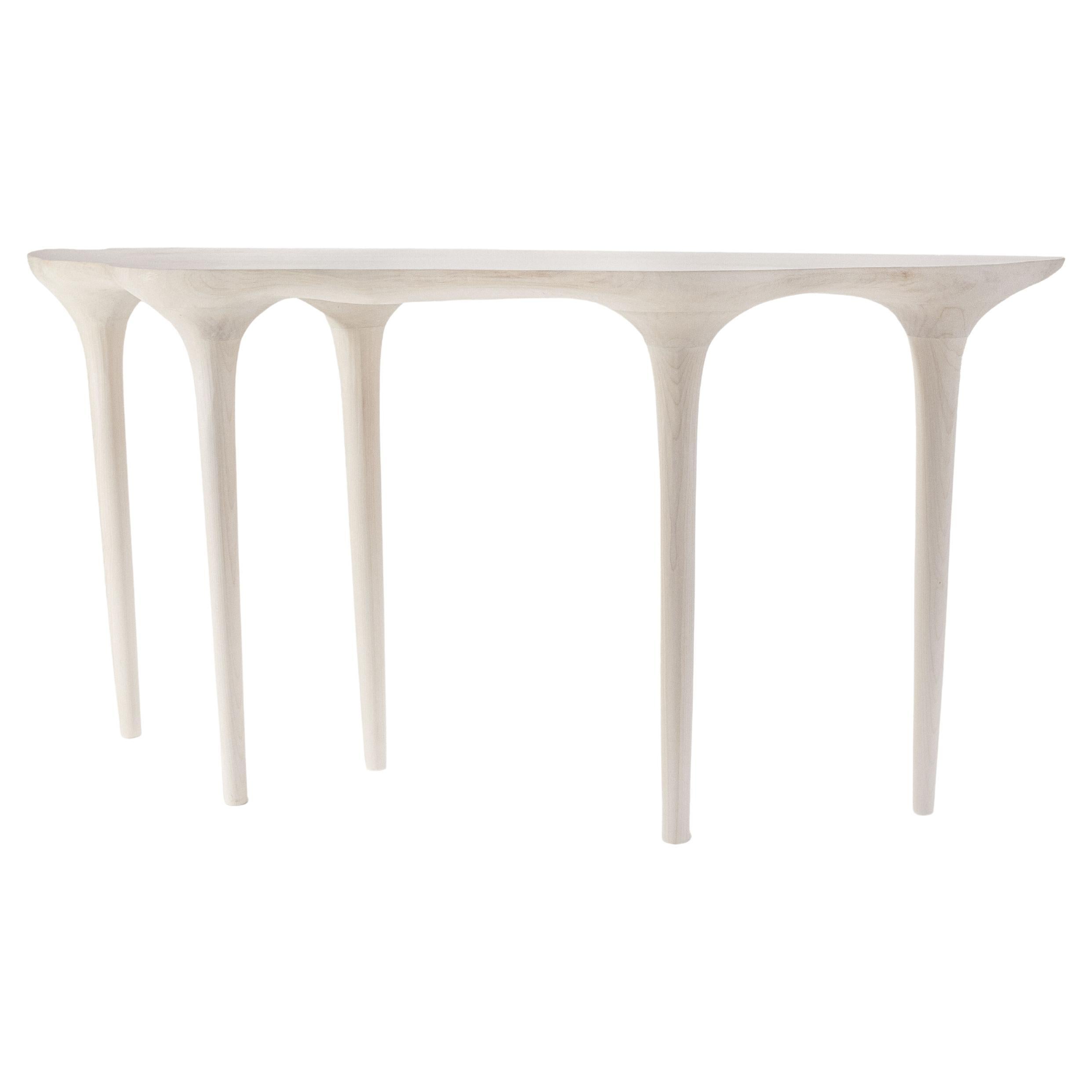 Contemporary sculpted wood Scales White Console table