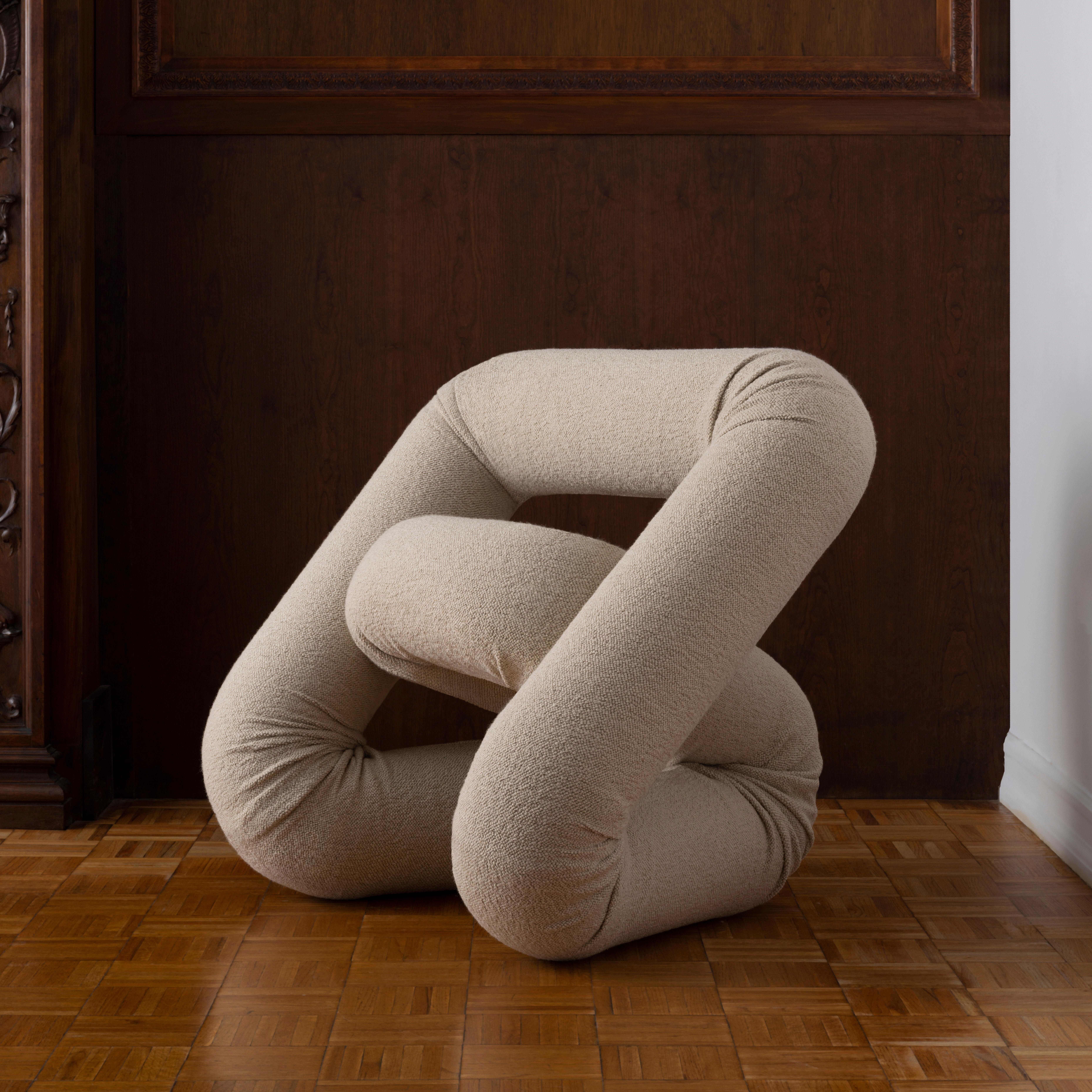 Plush and comfortable, this chair is incredibly unique in its shape and feeling. It feels supportive and sturdy, and brings a subtle artistic flair to the living room.

Additional information:
Bradley Bowers’ 'Frank' hardly resembles a chair at