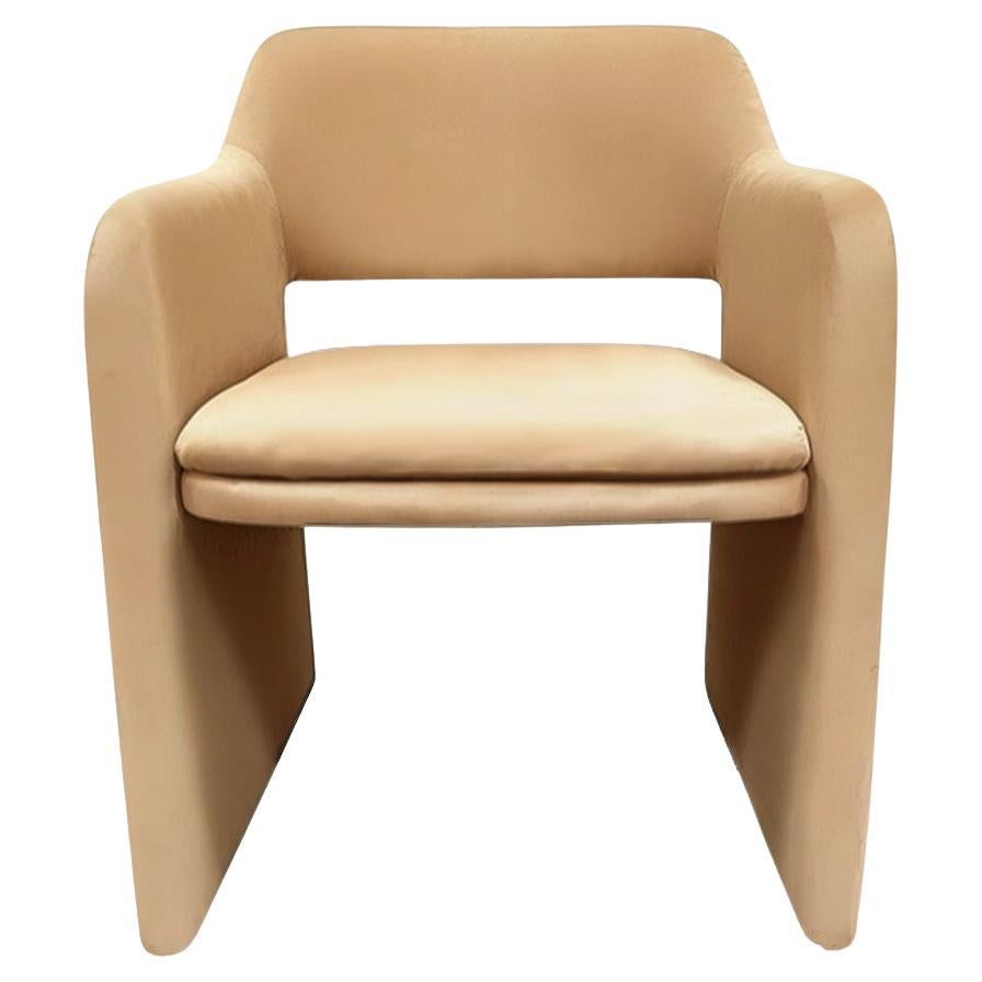Chaise de salle à manger contemporaine sculpturale en velours beige Alquimia