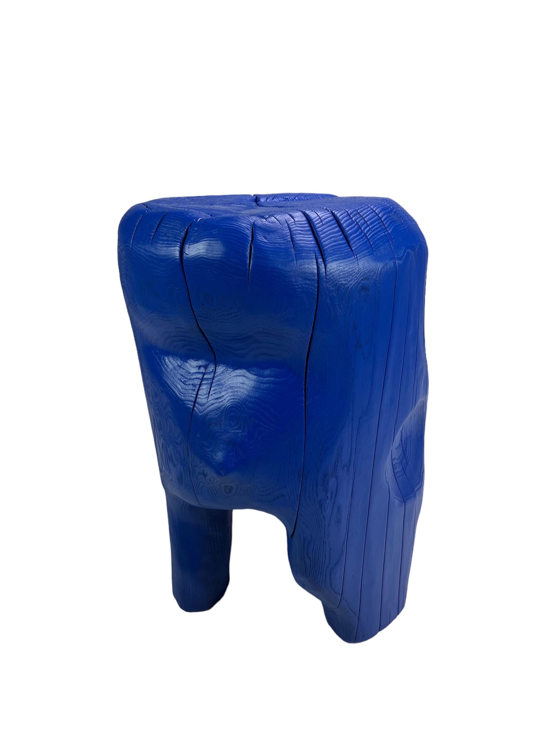 Carved sculptural contemporary wooden stool/table from locally sourced elmwood in Sweden.
Hand carved by master Swedish woodmaker ELAKFORM.
Painted with a durable acrylic-based colour and finished with an acrylic topcoat.
ELAKFORM work with