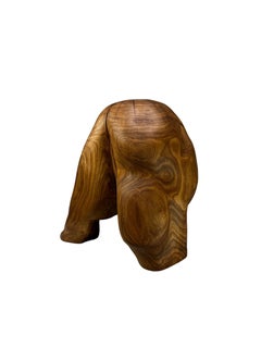 Contemporary geschnitzter Holzhocker "The Golden Stool" von ELAKFORM