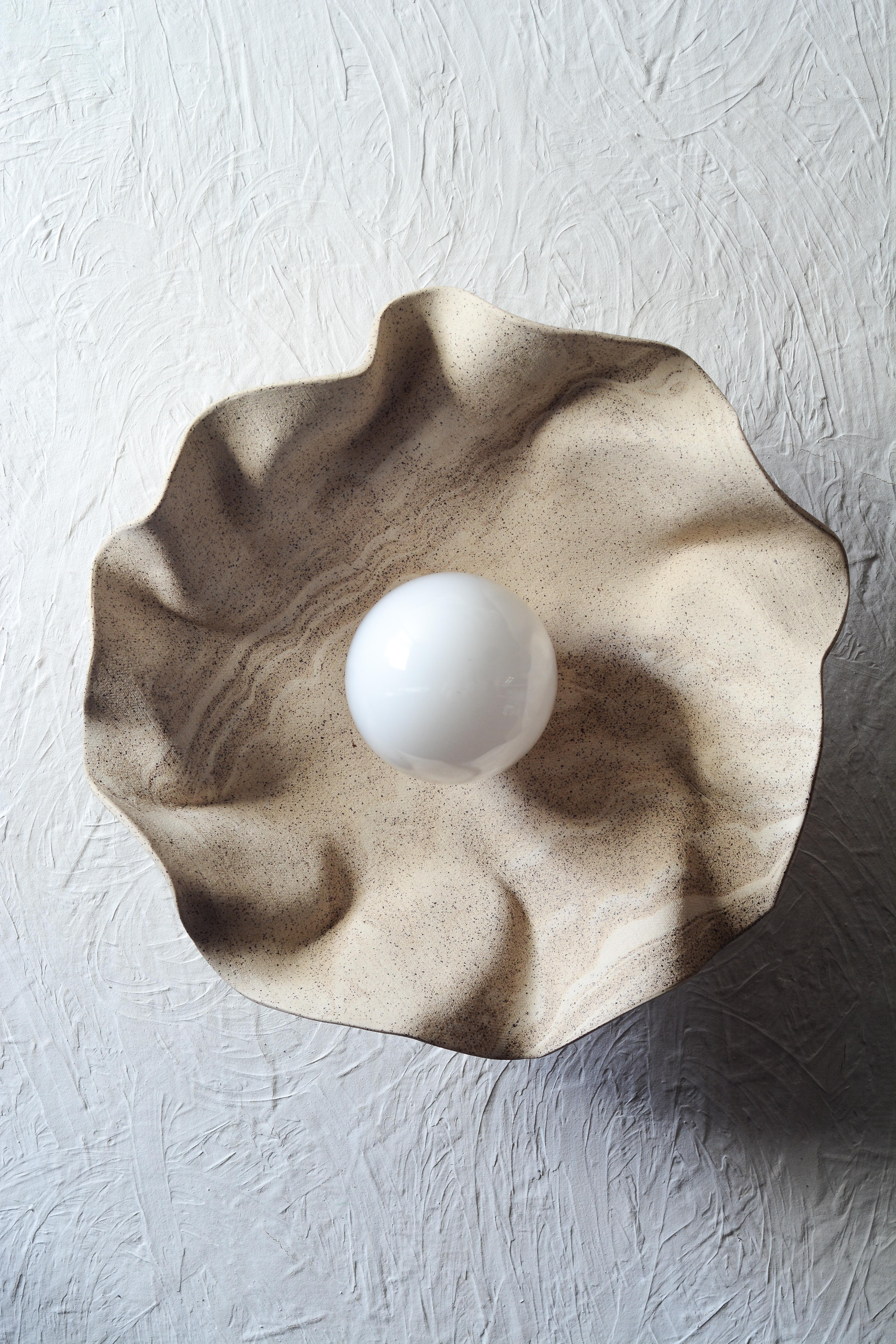 Modern Contemporary sculptural ceramic wall sconce For Sale
